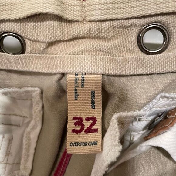 Ezra Fitch Mens Cargo Shorts 34 Beige Paratrooper Military Distressed Airborne - Picture 10 of 16